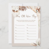 シエラ彼らは何歳だったブライダルシャワーゲーム 招待状 (正面)