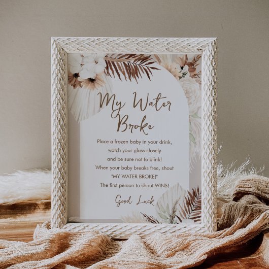 シエラ私の水は赤ちゃんシャワーのゲームサインを壊した ポスター