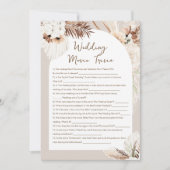 シエラ結婚の映画トリビアブライダルシャワーゲーム 招待状 (正面)