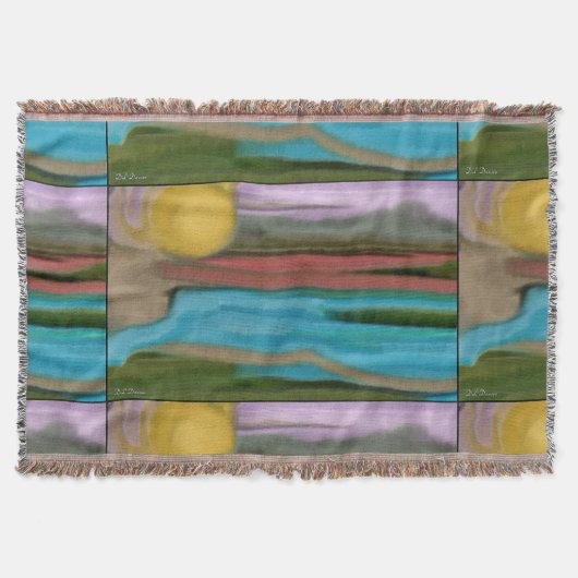シエラ サンライズ アブストラクト アート スローブランケット (正面)