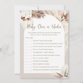 シエラ ベイビー オーバー・オア・アンダー ベイビーシャワー ゲーム カード (正面)