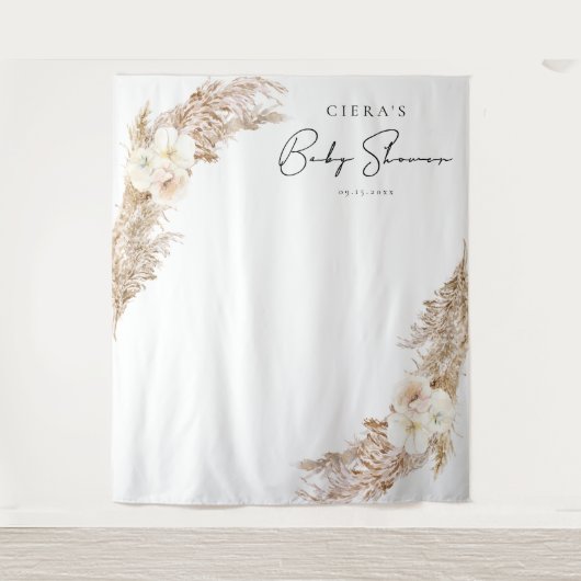 シエラ ボヘミアンパンパスグラス ベビーシャワー タペストリー (正面)