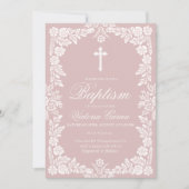 シエリトリンドバプテスマ赤面ピンク 招待状 (正面)