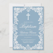 シエリトリンドバプテスムベビーブルー 招待状 (正面)