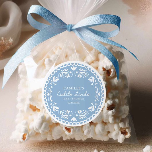 シエリト リンド ブルー ボーイ ベイビー シャワー ラウンドシール