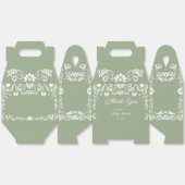 シエリートリンドセージ緑のベビーシャワー フェイバーボックス (見開き)