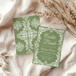 シエリートリンドセージ緑の赤ちゃんシャワー 招待状