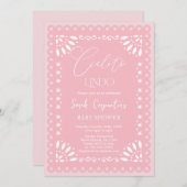 シエリートリンドパペルピアドベビーシャワーガール 招待状 (正面/裏面)