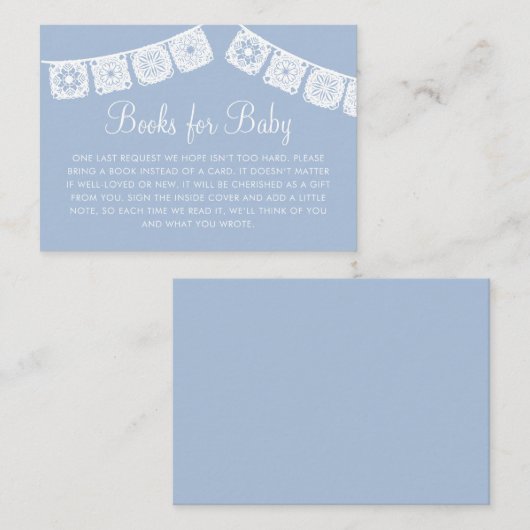 シエリートリンドブルーアーチパペルピカドベビーシャワー エンクロージャーカード (正面/裏面)