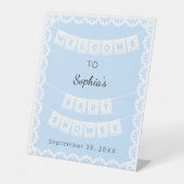 シエリートリンドブルーウェルカムベビーシャワー 台座サイン (正面)