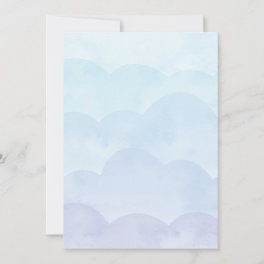 シエリートリンドブルークロージュスカイ男の赤ちゃんシャワー 招待状 (裏面)