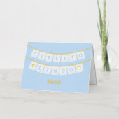 シエリートリンドブルーベビーおめでとう 箔グリーティングカード (正面)