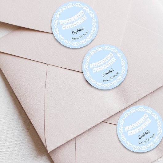 シエリートリンドブルーベビーシャワー ラウンドシール