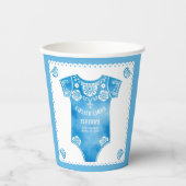 シエリートリンドブルーベビーボディスーツ男の子の赤ちゃんシャワー 紙コップ (正面)
