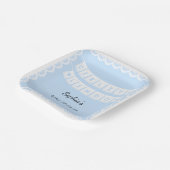 シエリートリンドベイビーシャワーブルー紙プレート ペーパープレート (傾斜あり)