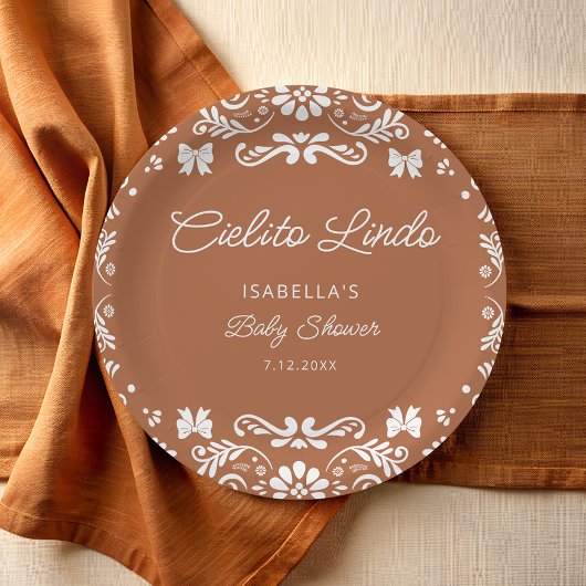 シエリートリンドメキシカンテッコッタベビーシャワー ペーパープレート