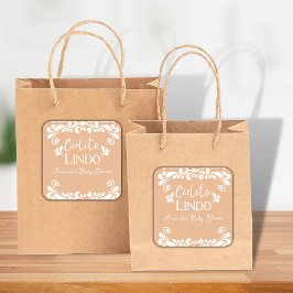 シエリートリンドメキシカンフィエスタニュートラルベビーシャワー スクエアシール