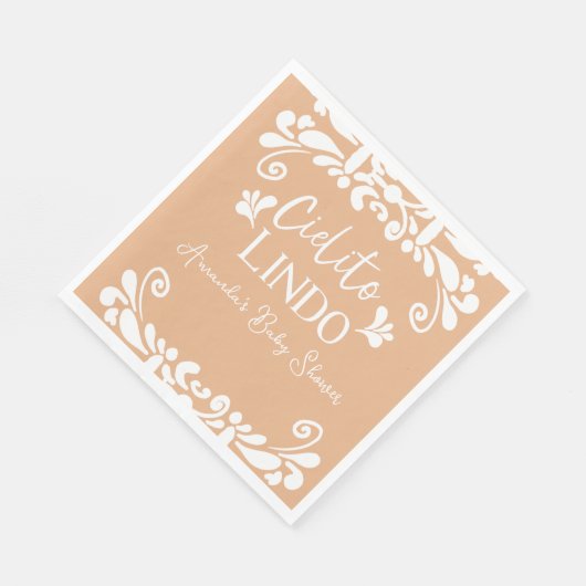 シエリートリンドメキシカンフィエスタニュートラルベビーシャワー スタンダードランチョンナプキン (角)