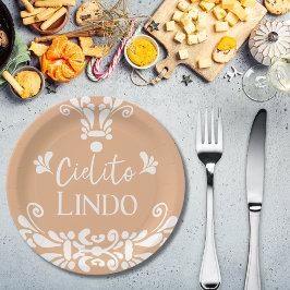 シエリートリンドメキシカンフィエスタニュートラルベビーシャワー ペーパープレート