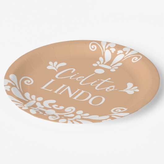 シエリートリンドメキシカンフィエスタニュートラルベビーシャワー ペーパープレート (アングル)