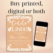 シエリートリンドメキシカンフィエスタニュートラルベビーシャワー 招待状