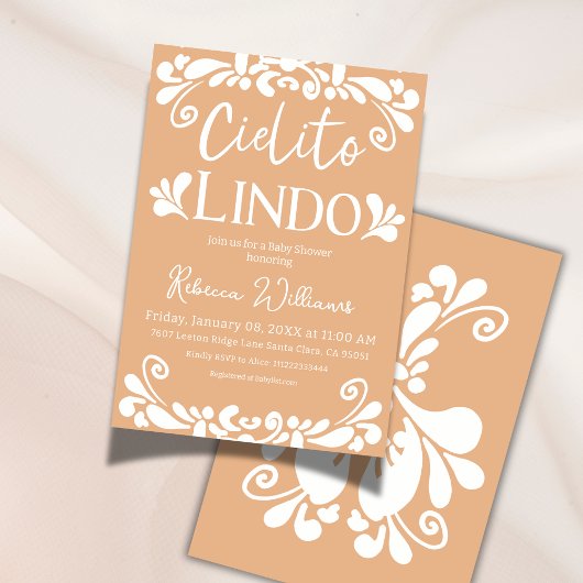 シエリートリンドメキシカンフィエスタニュートラルベビーシャワー 招待状