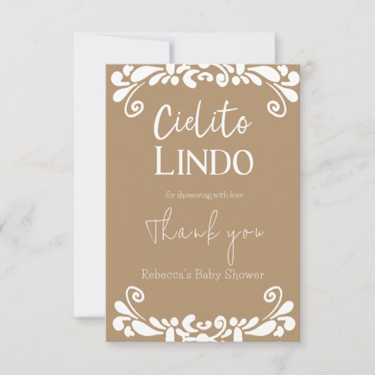 シエリートリンドTalaveraメキシコのフィエスタベビーシャワー サンキューカード (正面)