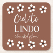 シエリートリンドTalaveraメキシコのフィエスタベビーシャワー スクエアペーパーコースター (正面)