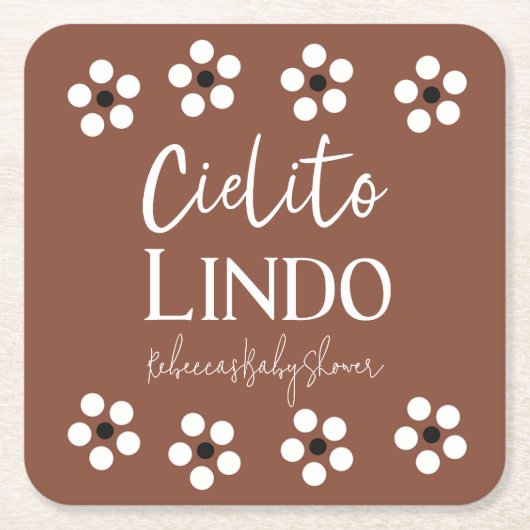 シエリートリンドTalaveraメキシコのフィエスタベビーシャワー スクエアペーパーコースター (正面)