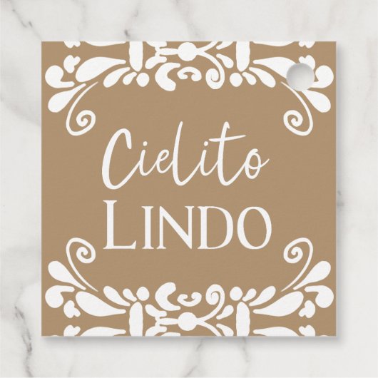 シエリートリンドTalaveraメキシコのフィエスタベビーシャワー フェイバータグ (裏面)