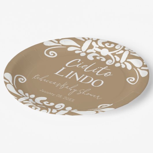 シエリートリンドTalaveraメキシコのフィエスタベビーシャワー ペーパープレート (アングル)