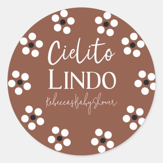 シエリートリンドTalaveraメキシコのフィエスタベビーシャワー ラウンドシール (正面)