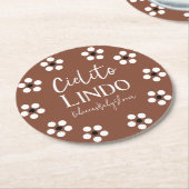 シエリートリンドTalaveraメキシコのフィエスタベビーシャワー ラウンドペーパーコースター (アングル)