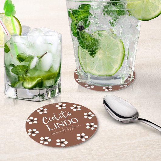 シエリートリンドTalaveraメキシコのフィエスタベビーシャワー ラウンドペーパーコースター