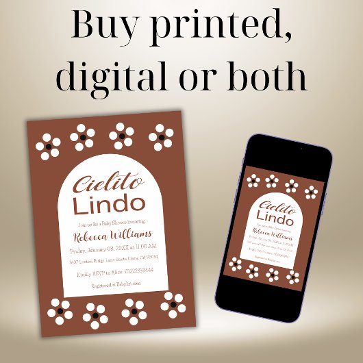 シエリートリンドTalaveraメキシコのフィエスタベビーシャワー 招待状