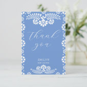 シエルト・リンドほこりっぽい青メキシコの赤ちゃんシャワー サンキューカード (スタンド正面)