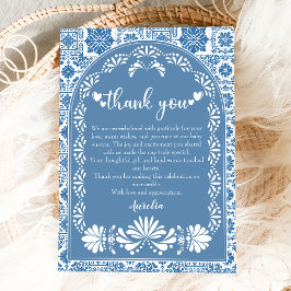 シエルト・リンドほこりっぽい青メキシコの赤ちゃんシャワー サンキューカード