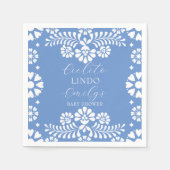 シエルト・リンドほこりっぽい青メキシコの赤ちゃんシャワー スタンダードカクテルナプキン (正面)