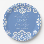 シエルト・リンドほこりっぽい青メキシコの赤ちゃんシャワー ペーパープレート (正面)