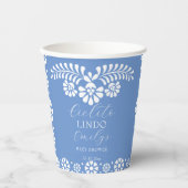 シエルト・リンドほこりっぽい青メキシコの赤ちゃんシャワー 紙コップ (正面)