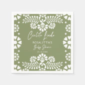 シエルト・リンド・セージ緑のメキシコの赤ちゃんシャワー スタンダードカクテルナプキン (正面)