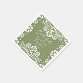 シエルト・リンド・セージ緑のメキシコの赤ちゃんシャワー スタンダードカクテルナプキン (角)