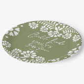 シエルト・リンド・セージ緑のメキシコの赤ちゃんシャワー ペーパープレート (アングル)