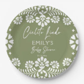 シエルト・リンド・セージ緑のメキシコの赤ちゃんシャワー ペーパープレート (正面)