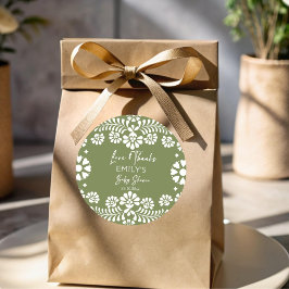 シエルト・リンド・セージ緑のメキシコの赤ちゃんシャワー ラウンドシール