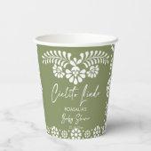 シエルト・リンド・セージ緑のメキシコの赤ちゃんシャワー 紙コップ (裏面)