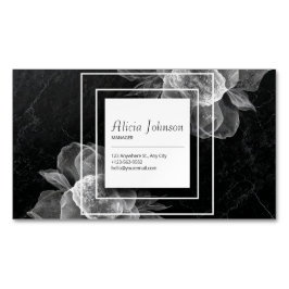 シエレガントアフローラと黒の大理石 マグネット名刺
