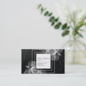 シエレガントアフローラと黒の大理石 名刺 (スタンド正面)