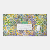 シエレガントシ地中海のリアの緑のタイル デスクマット (キーボード&マウス)