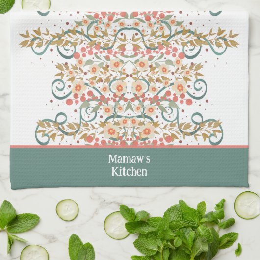 シエレガントッかわいらしクフローラスタイリッシュ名前をカスタムする キッチンタオル (折り畳み)